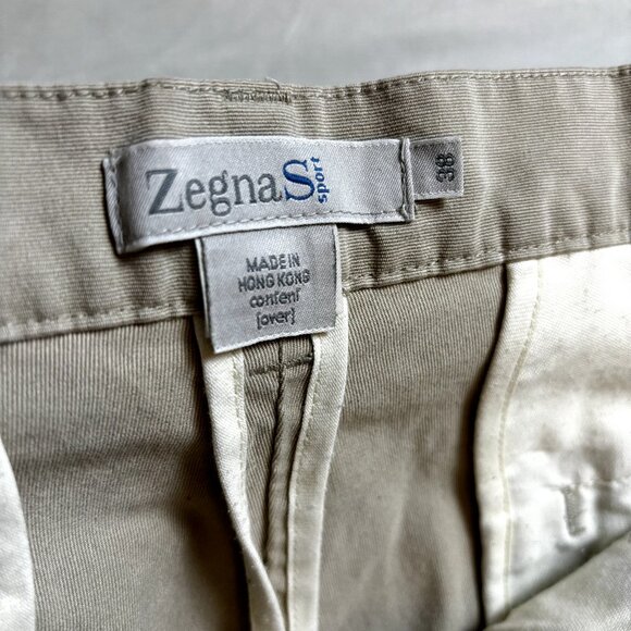 Zegna Sport‎ Men's Cotton Khaki Casual Straight Leg Relaxed Fit Pants Size 38x27 - Picture 6 of 10